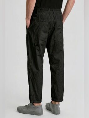 Transit Uomo Style E141 Black Coated Cotton Stretch Blend Trousers Size 34